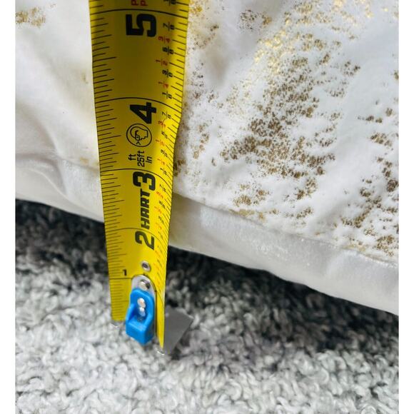 Modern Metallic Gold Copper Print Abstract Art Square Throw Pillow Decorative - Picture 9 of 9